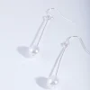 Fine Silver Pin & Pearl Drop Earrings