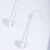 Fine Silver Pin & Pearl Drop Earrings
