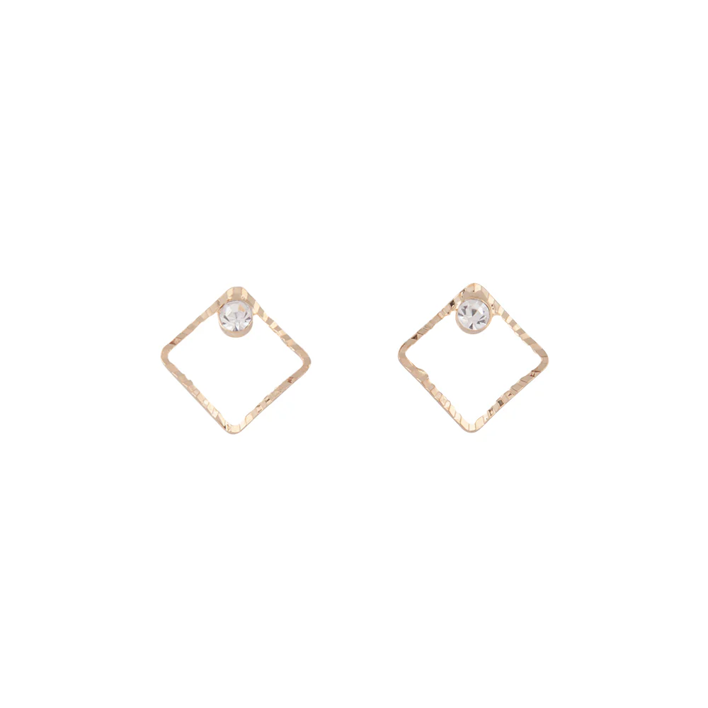 Fine Square Diamante Stud