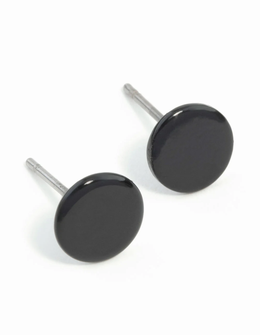 3285-flat-black-disc-stud-earrings-2.webp Flat Black Disc Stud Earrings