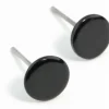 3285-flat-black-disc-stud-earrings-4.webp Flat Black Disc Stud Earrings