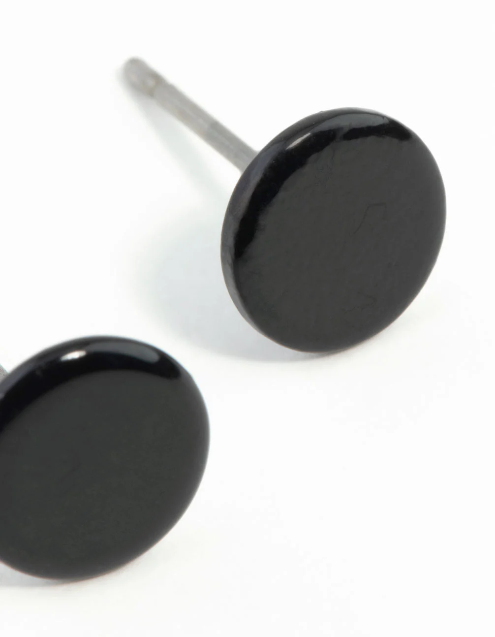 3285-flat-black-disc-stud-earrings-5.webp Flat Black Disc Stud Earrings