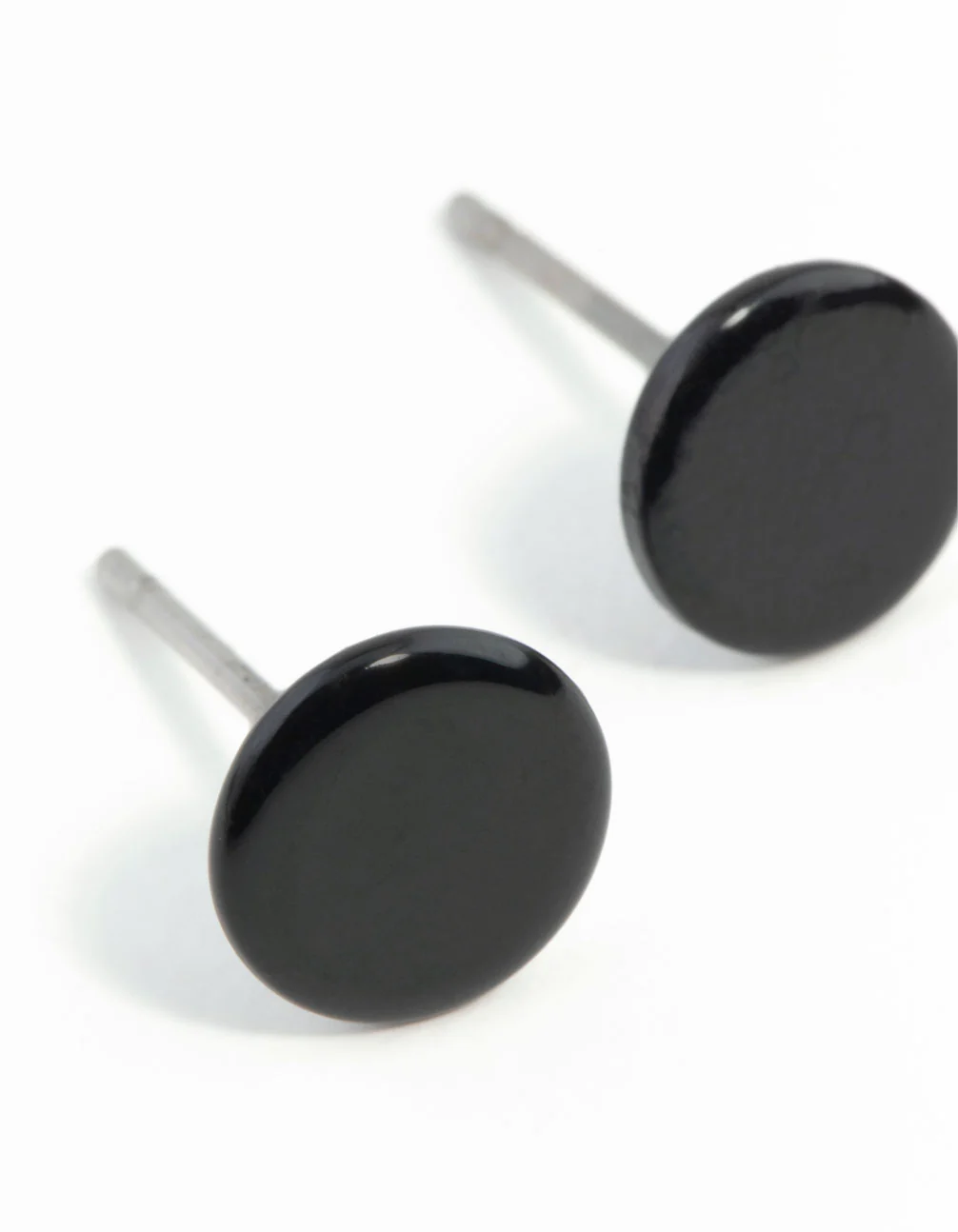 3285-flat-black-disc-stud-earrings-7.webp Flat Black Disc Stud Earrings
