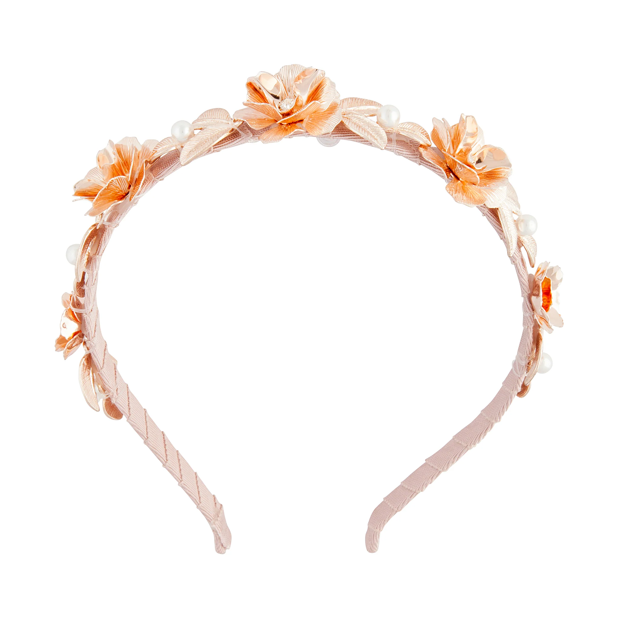 3289-floral-pearl-headband-in-pink-rose-gold-1.webp Floral Pearl Headband in Pink & Rose Gold