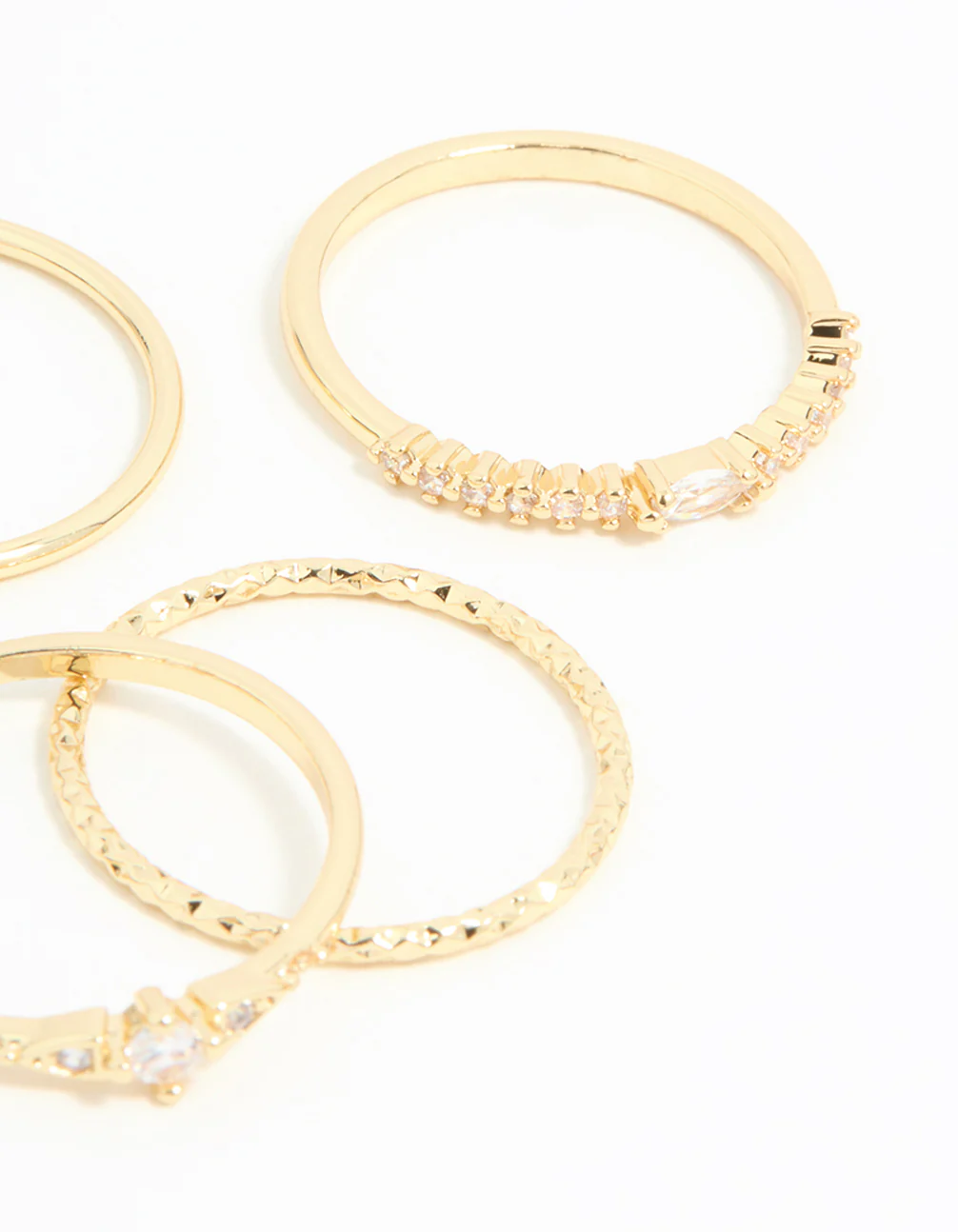 329-gold-plated-cubic-zirconia-plain-rings-5-pack-3.webp Gold Plated Cubic Zirconia & Plain Rings 5-Pack