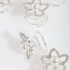 Flower Pearl Hair Jewels 6-Pack