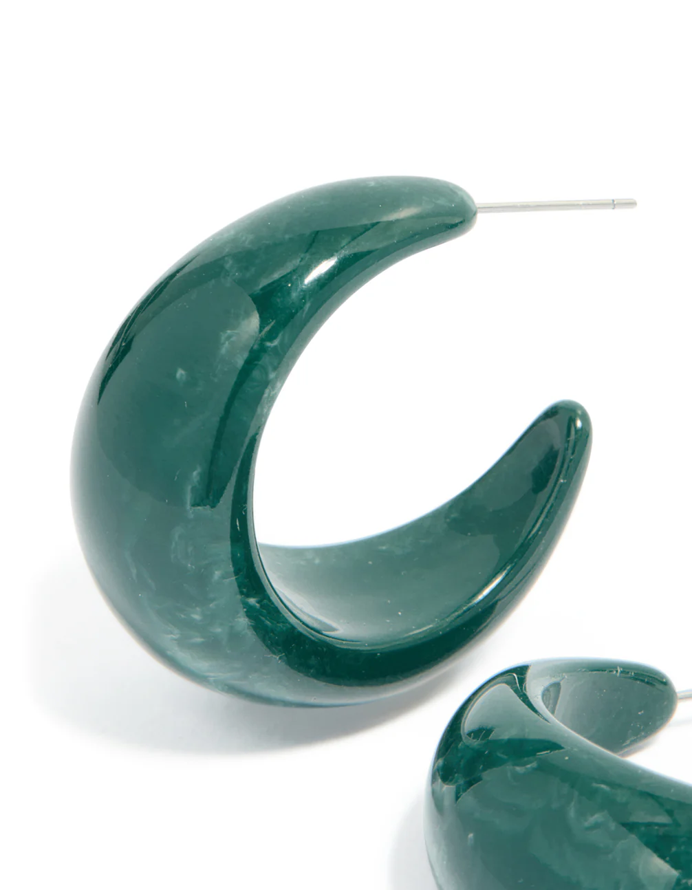3301-forest-green-wide-marbled-hoop-earrings-4.webp Forest Green Wide Marbled Hoop Earrings
