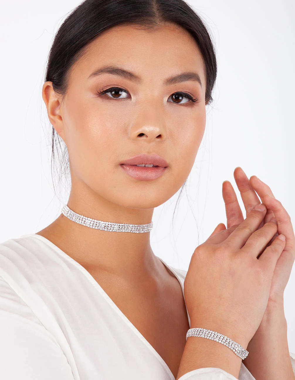 3302-four-row-diamante-choker-bracelet-set-2.webp Four Row Diamante Choker & Bracelet Set
