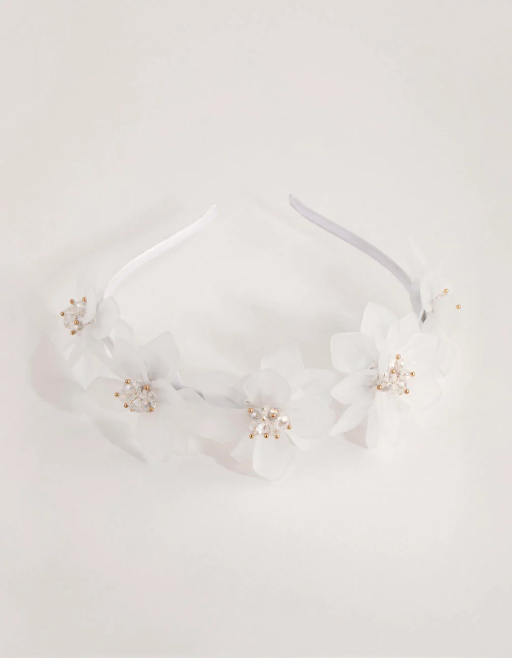 Frosted Acrylic Beaded Flower Headband