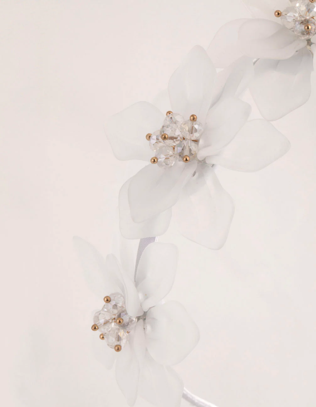 Frosted Acrylic Beaded Flower Headband