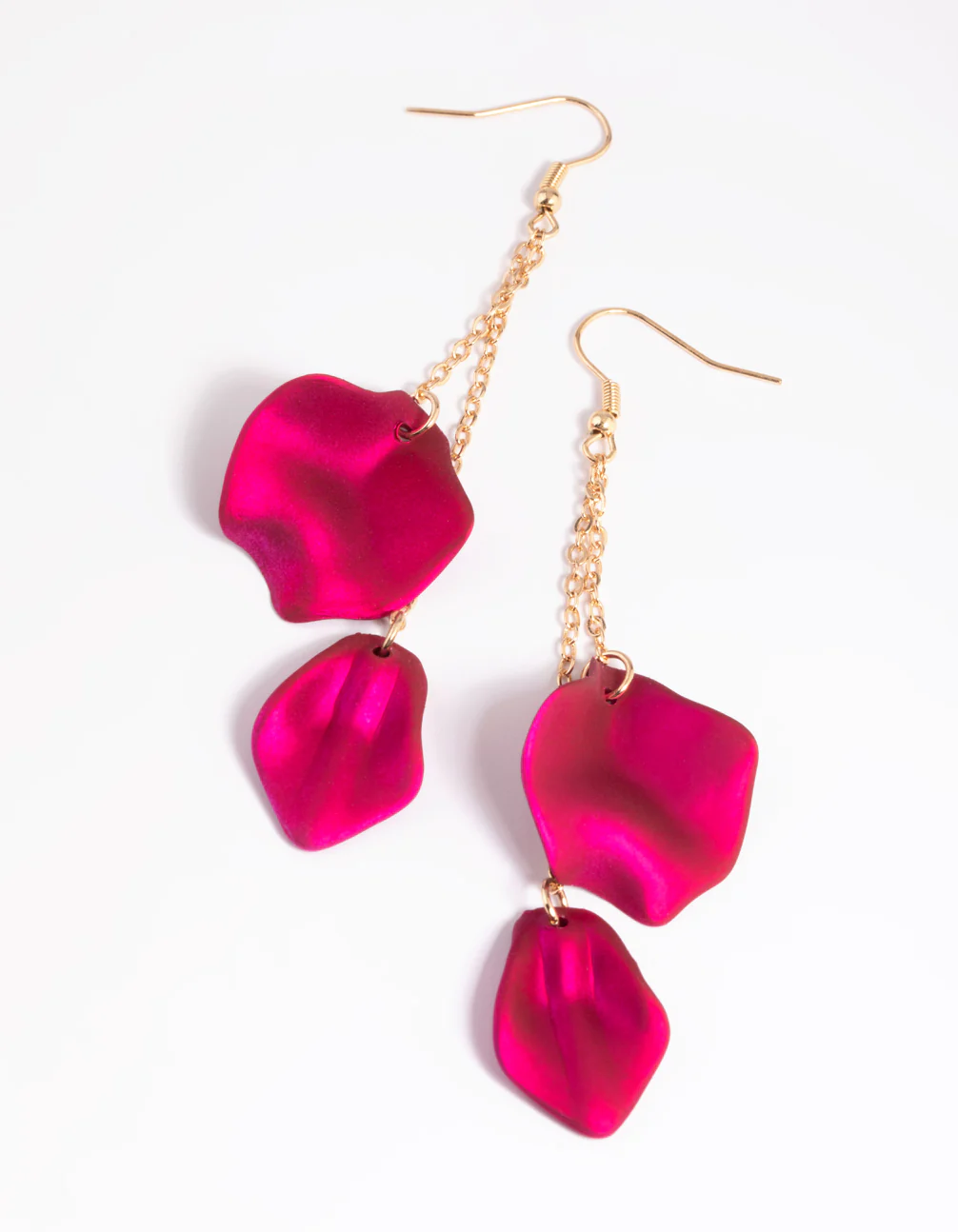 3312-fuchsia-chain-petal-drop-earrings-1.webp Fuchsia Chain & Petal Drop Earrings