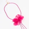 Fuchsia Cup Chain Long Flower Necklace