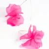 Fuchsia Frosted Flower Drop Earrings
