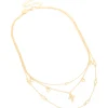 332-gold-plated-cubic-zirconia-bezel-cross-layered-necklace-2.webp Gold Plated Cubic Zirconia Bezel & Cross Layered Necklace