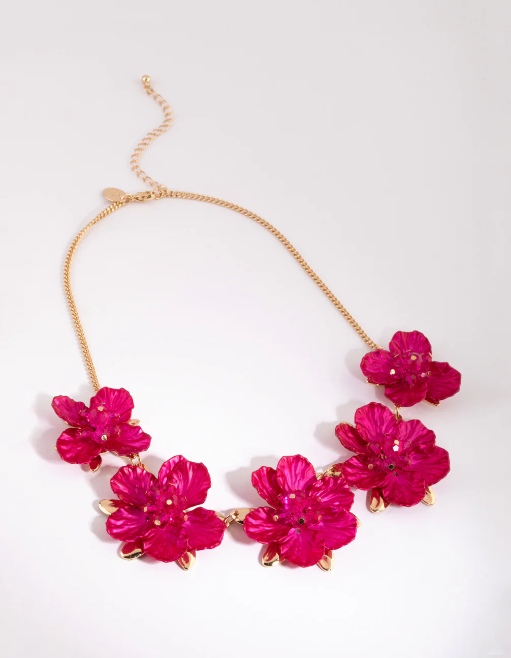 3321-fuchsia-pearlised-flower-necklace-3.webp Fuchsia Pearlised Flower Necklace