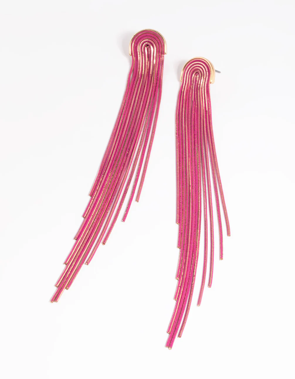 3324-fuchsia-waterfall-chain-drop-earrings-1.webp Fuchsia Waterfall Chain Drop Earrings
