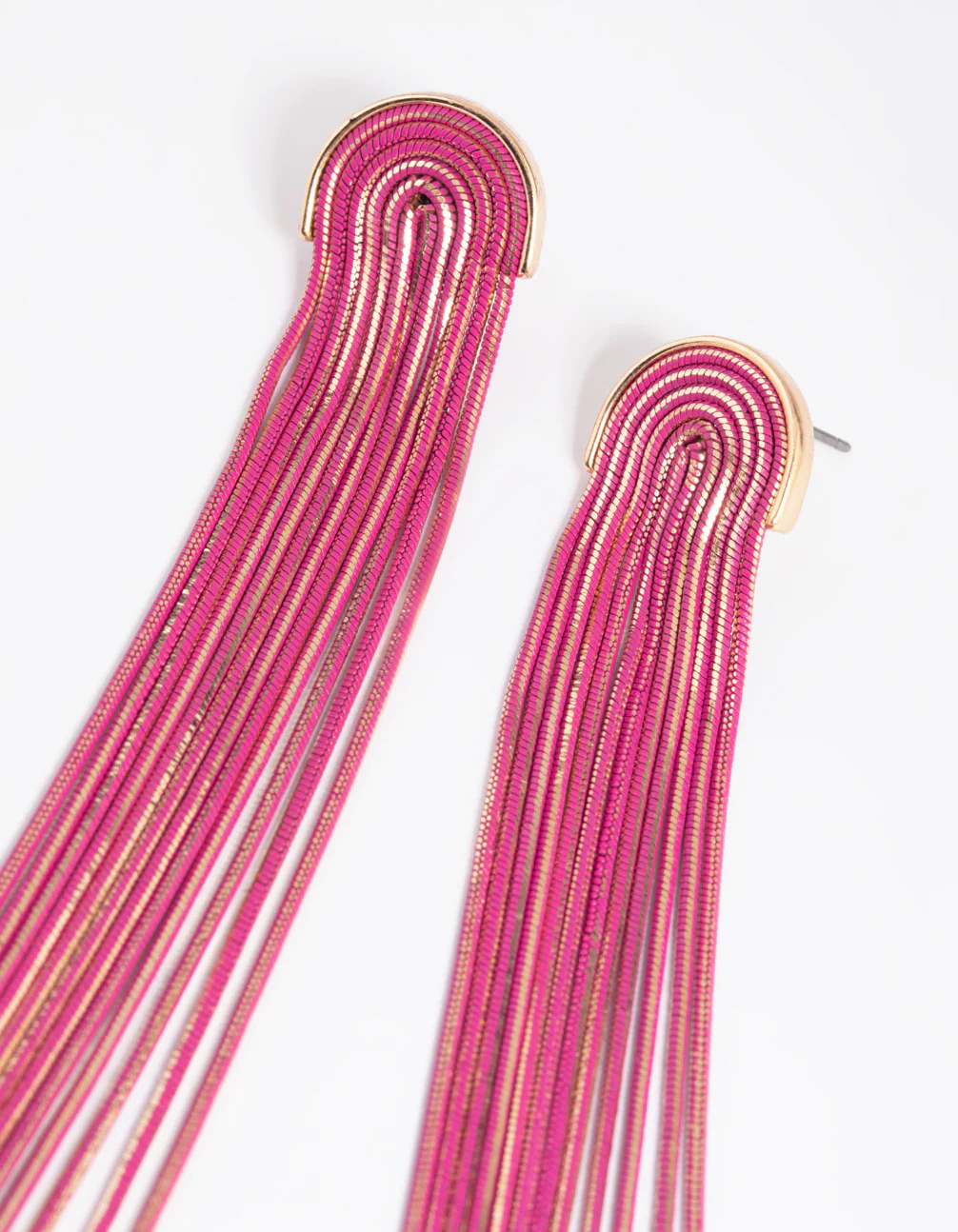 3324-fuchsia-waterfall-chain-drop-earrings-3.webp Fuchsia Waterfall Chain Drop Earrings