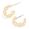 Gold Plated Cubic Zirconia Bezel Huggie Earrings