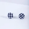 Gingham Button Stud Earrings