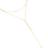 334-gold-plated-cubic-zirconia-bezel-layered-y-necklace-1.webp Gold Plated Cubic Zirconia Bezel Layered Y-Necklace