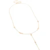 Gold Plated Cubic Zirconia Bezel Set Cross Rosary Necklace