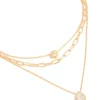 336-gold-plated-cubic-zirconia-bezel-triple-layered-chain-necklace-1.webp Gold Plated Cubic Zirconia Bezel Triple Layered Chain Necklace