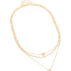 336-gold-plated-cubic-zirconia-bezel-triple-layered-chain-necklace-2.webp Gold Plated Cubic Zirconia Bezel Triple Layered Chain Necklace