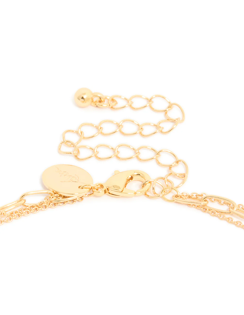 336-gold-plated-cubic-zirconia-bezel-triple-layered-chain-necklace-3.webp Gold Plated Cubic Zirconia Bezel Triple Layered Chain Necklace