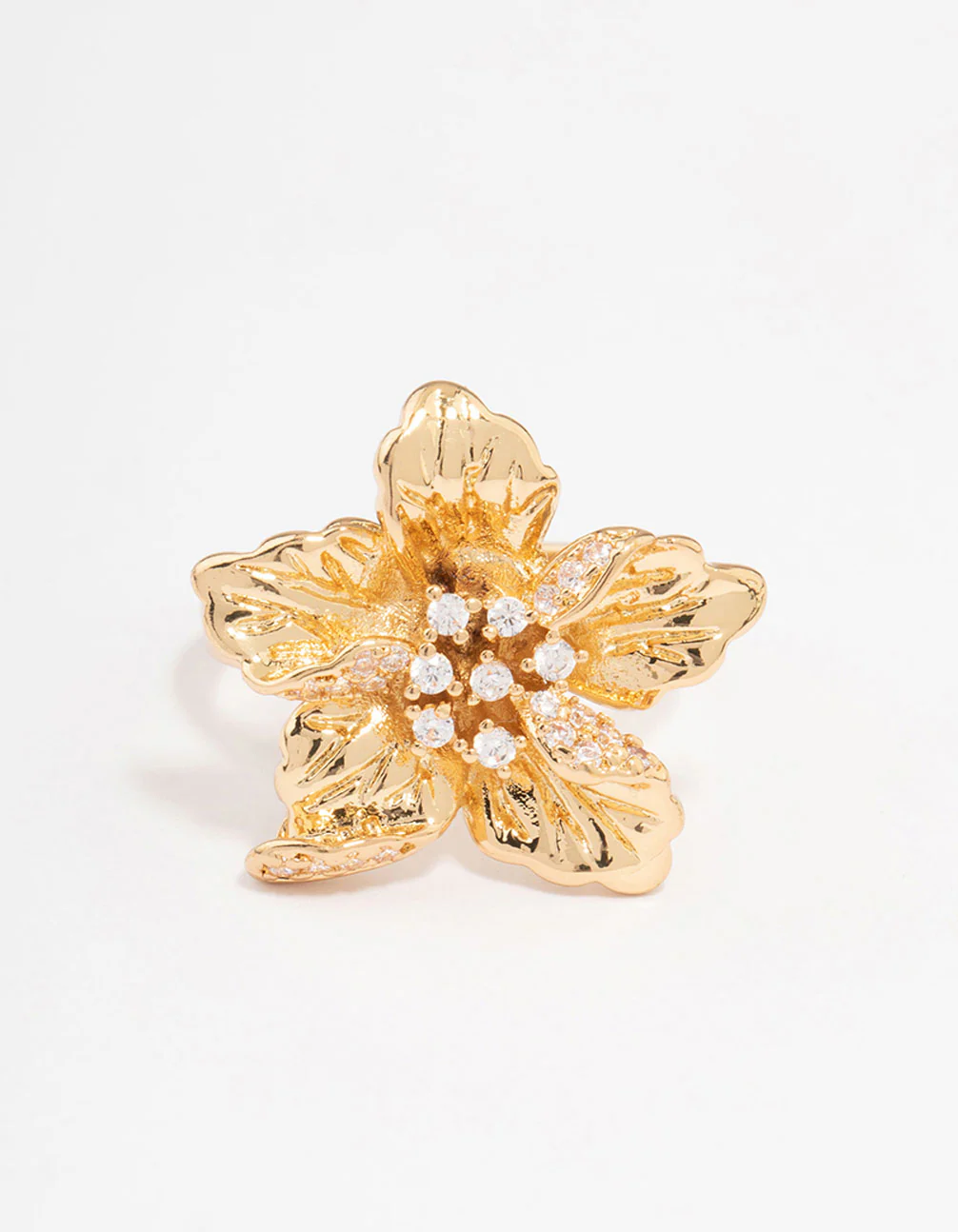 337-gold-plated-cubic-zirconia-bling-flower-ring-2.webp Gold Plated Cubic Zirconia Bling Flower Ring