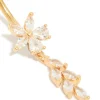 Gold Plated Titanium Cubic Zirconia Flower Vine Belly Bar