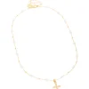 Gold Plated Cubic Zirconia Cross & Pearl Necklace