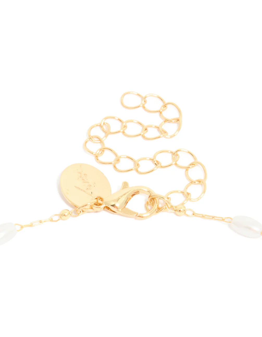 Gold Plated Cubic Zirconia Cross & Pearl Necklace