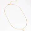 Gold Plated Cubic Zirconia Cross Chain Necklace