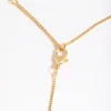 Gold Plated Cubic Zirconia Cross Chain Necklace
