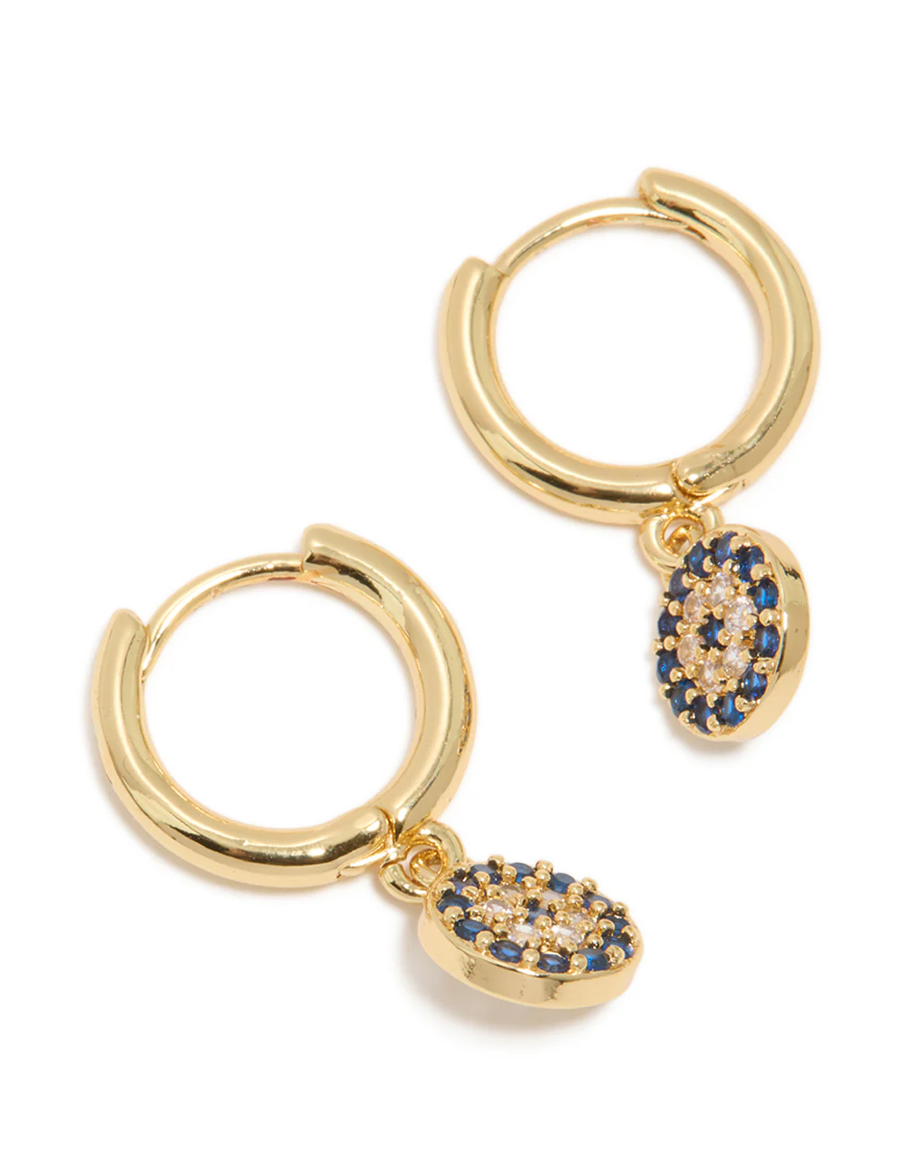 345-gold-plated-cubic-zirconia-evil-eye-circle-huggie-earrings-2.webp Gold Plated Cubic Zirconia Evil Eye Circle Huggie Earrings