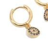 345-gold-plated-cubic-zirconia-evil-eye-circle-huggie-earrings-4.webp Gold Plated Cubic Zirconia Evil Eye Circle Huggie Earrings