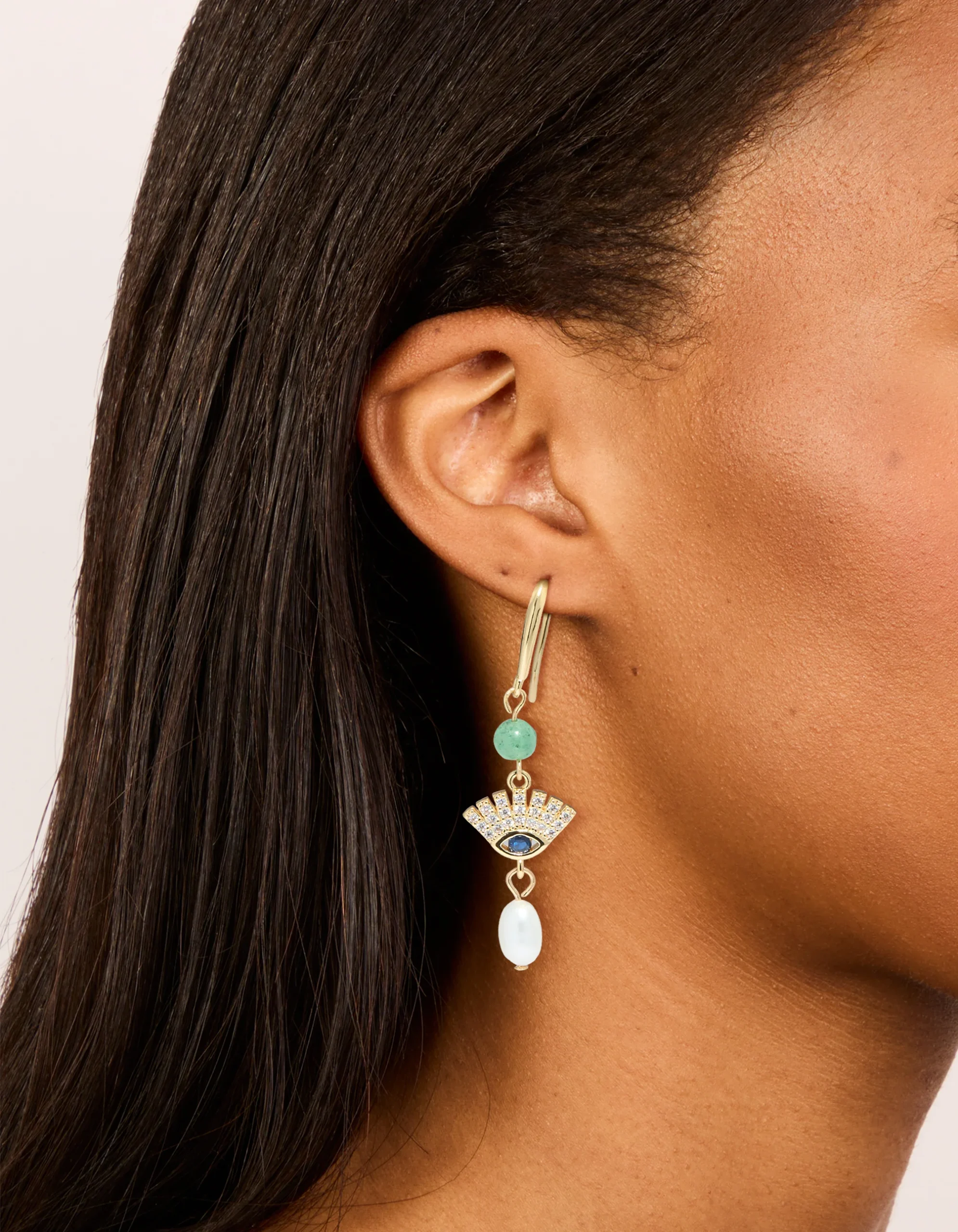 346-gold-plated-cubic-zirconia-evil-eye-freshwater-pearl-drop-earrings-1.webp Gold Plated Cubic Zirconia Evil Eye Freshwater Pearl Drop Earrings