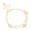 349-gold-plated-cubic-zirconia-flower-freshwater-pearl-layered-bracelet-2.webp Gold Plated Cubic Zirconia Flower & Freshwater Pearl Layered Bracelet
