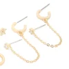 350-gold-plated-cubic-zirconia-flower-chain-mixed-earrings-4-pack-3.webp Gold Plated Cubic Zirconia Flower Chain & Mixed Earrings 4-Pack