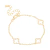 352-gold-plated-cubic-zirconia-flower-outline-bracelet-1.webp Gold Plated Cubic Zirconia Flower Outline Bracelet