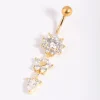 36-gold-plated-titanium-floral-belly-bar-1.webp Gold Plated Titanium Floral Belly Bar