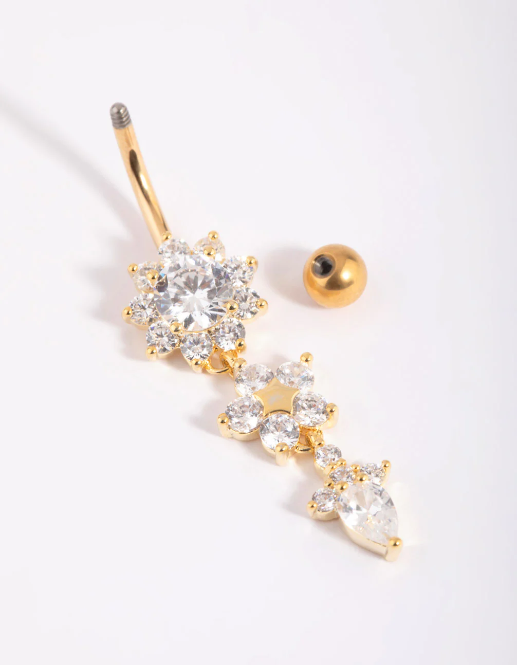 36-gold-plated-titanium-floral-belly-bar-2.webp Gold Plated Titanium Floral Belly Bar