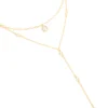 Gold Plated Cubic Zirconia Layered Y-Necklace