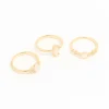 Gold Plated Cubic Zirconia Marquise Stacking Rings 3-Pack