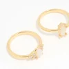 Gold Plated Cubic Zirconia Marquise Stacking Rings 3-Pack