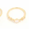 Gold Plated Cubic Zirconia Marquise Stacking Rings 3-Pack