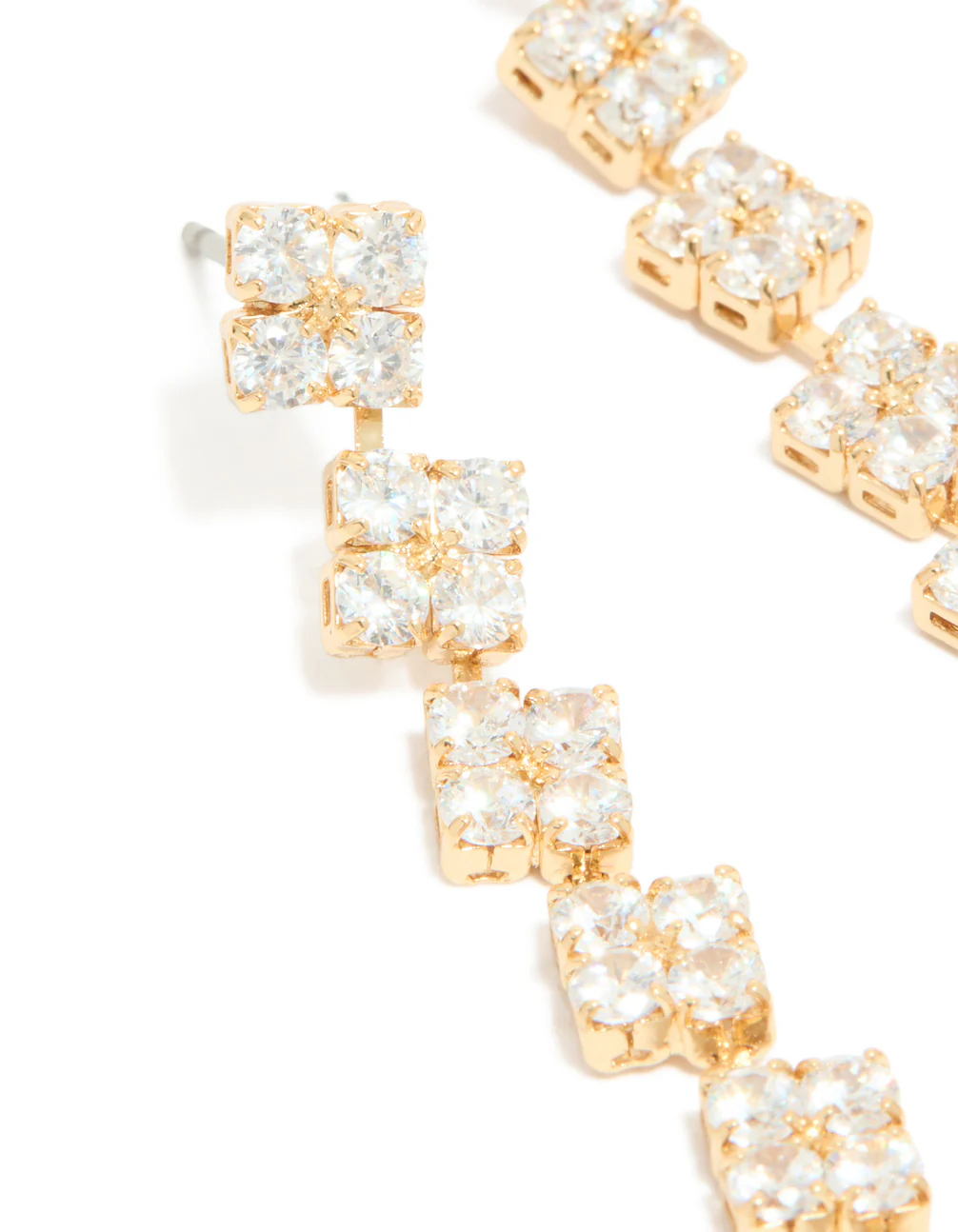 364-gold-plated-cubic-zirconia-multi-flower-drop-earrings-4.webp Gold Plated Cubic Zirconia Multi Flower Drop Earrings