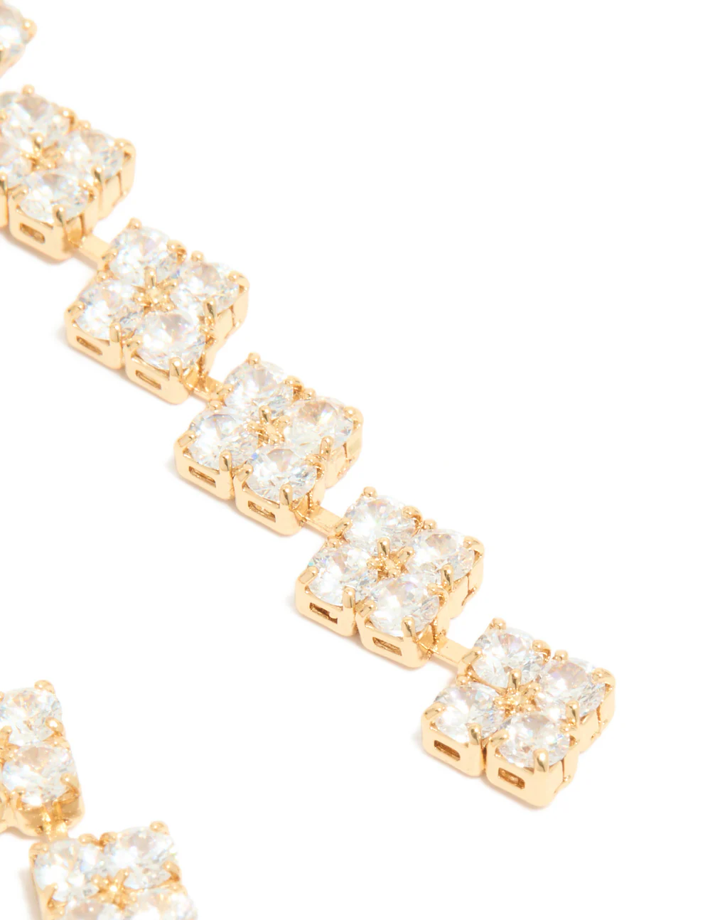 364-gold-plated-cubic-zirconia-multi-flower-drop-earrings-5.webp Gold Plated Cubic Zirconia Multi Flower Drop Earrings