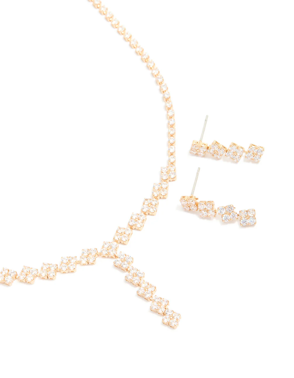 365-gold-plated-cubic-zirconia-necklace-drop-earrings-set-2.webp Gold Plated Cubic Zirconia Necklace & Drop Earrings Set