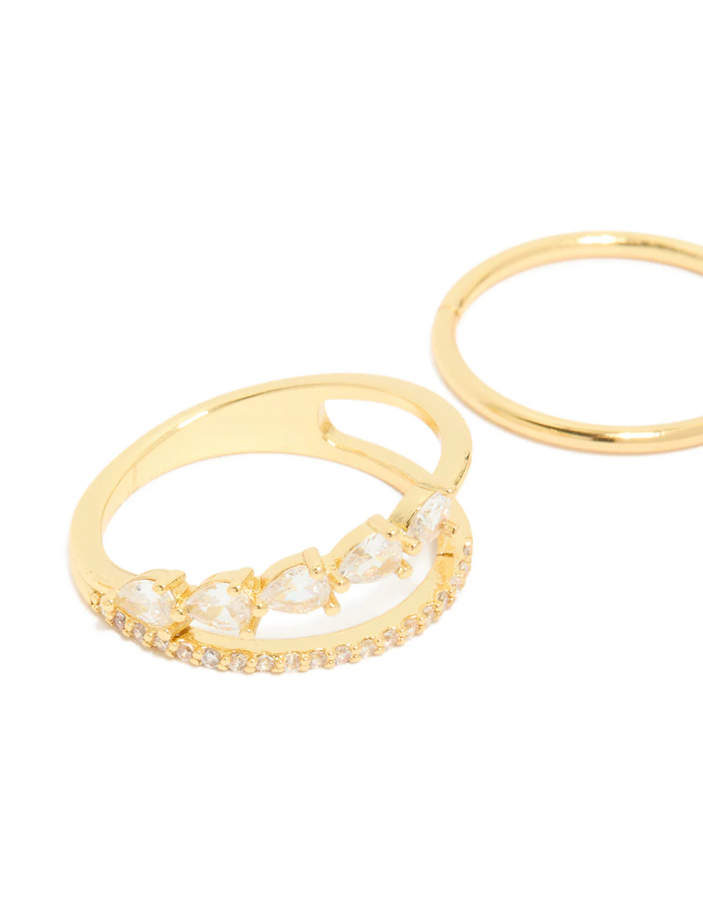 372-gold-plated-cubic-zirconia-teardrop-band-rings-3-pack-2.webp Gold Plated Cubic Zirconia Teardrop & Band Rings 3-Pack